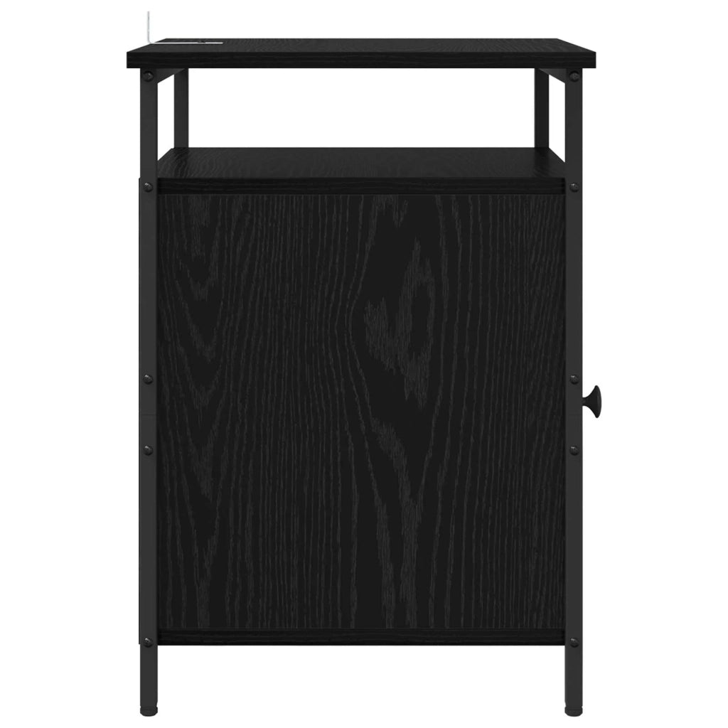 Set di 2 Comodini | Armadio da Notte | Mobiletto da notte Rovere Nero 40 x 42 x 60cm