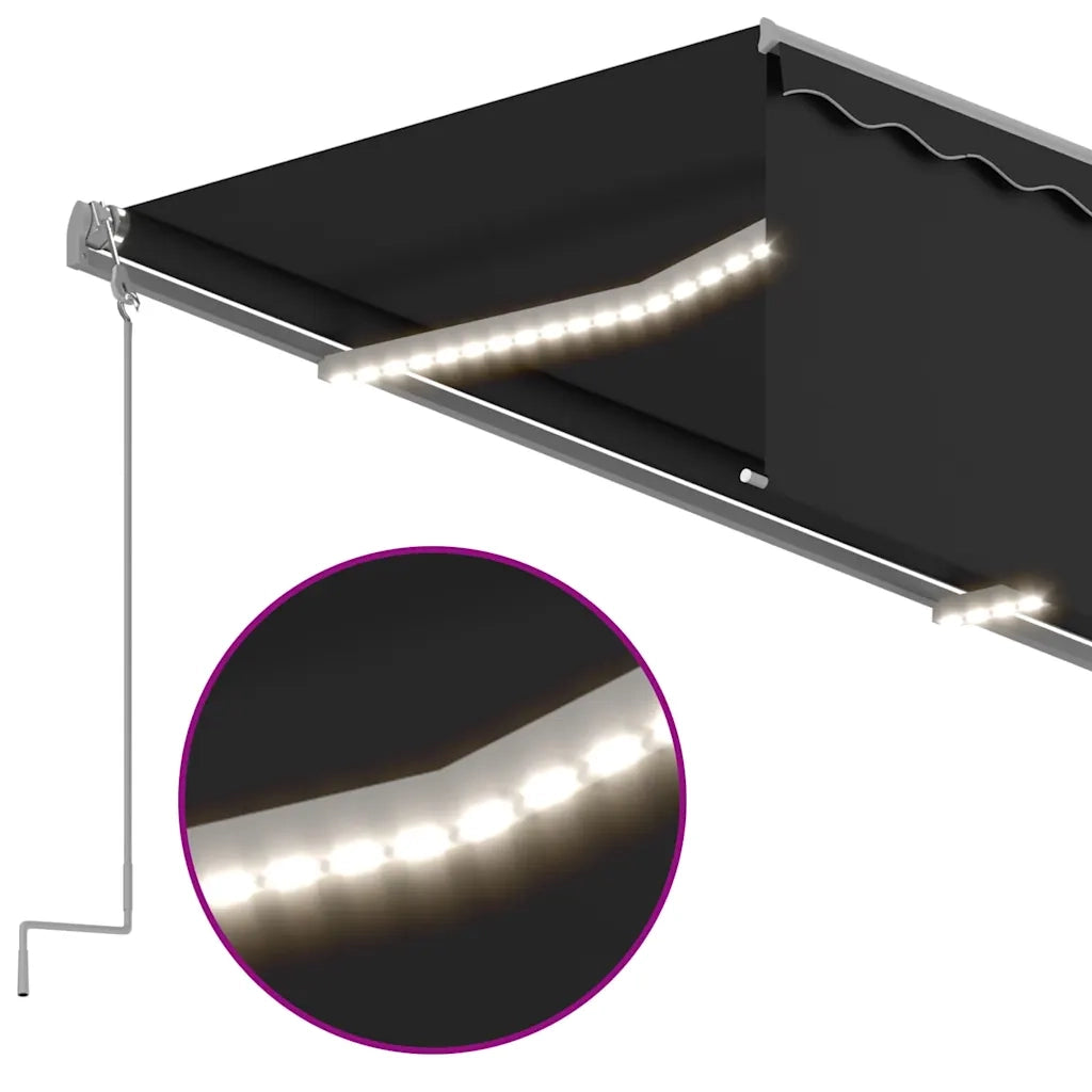 Tenda Automatica Parasole LED Sensore Vento 3,5x2,5cm Antracite cod mxl 43811