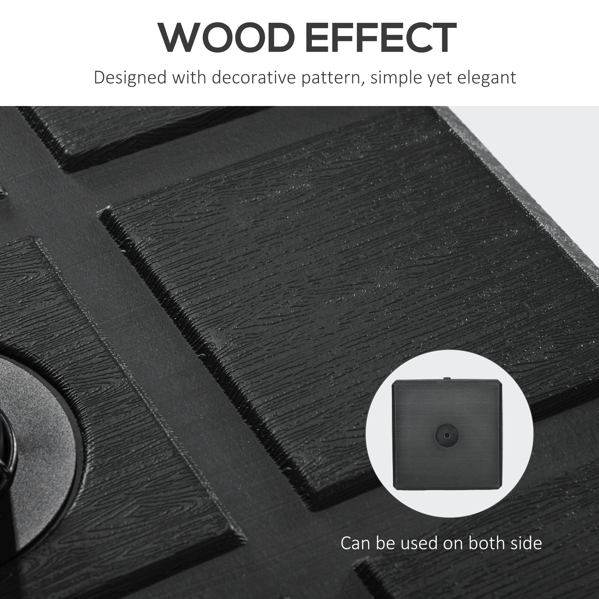 Base per Ombrellone da Giardino 3.5 m con Maniglie 49x49x36,5 cm in HDPE e Acciaio Nero