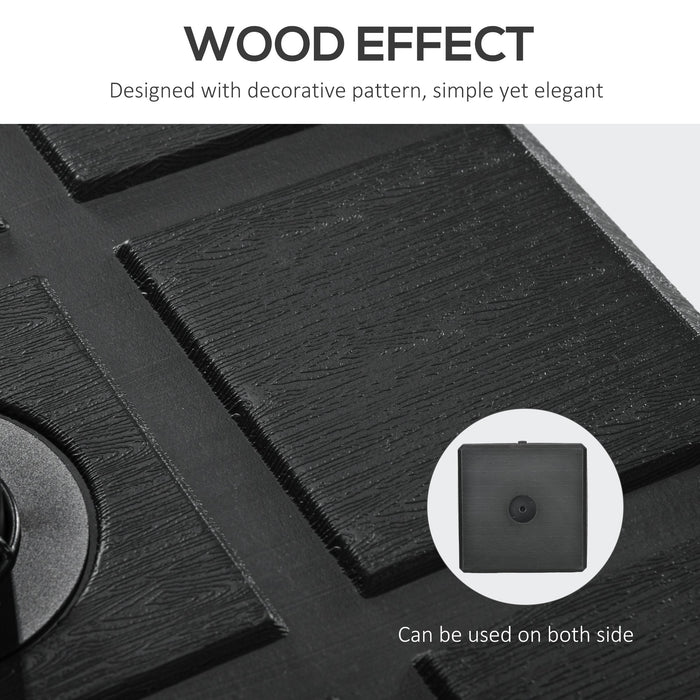 Base per Ombrellone da Giardino 3.5 m con Maniglie 49x49x36,5 cm in HDPE e Acciaio Nero