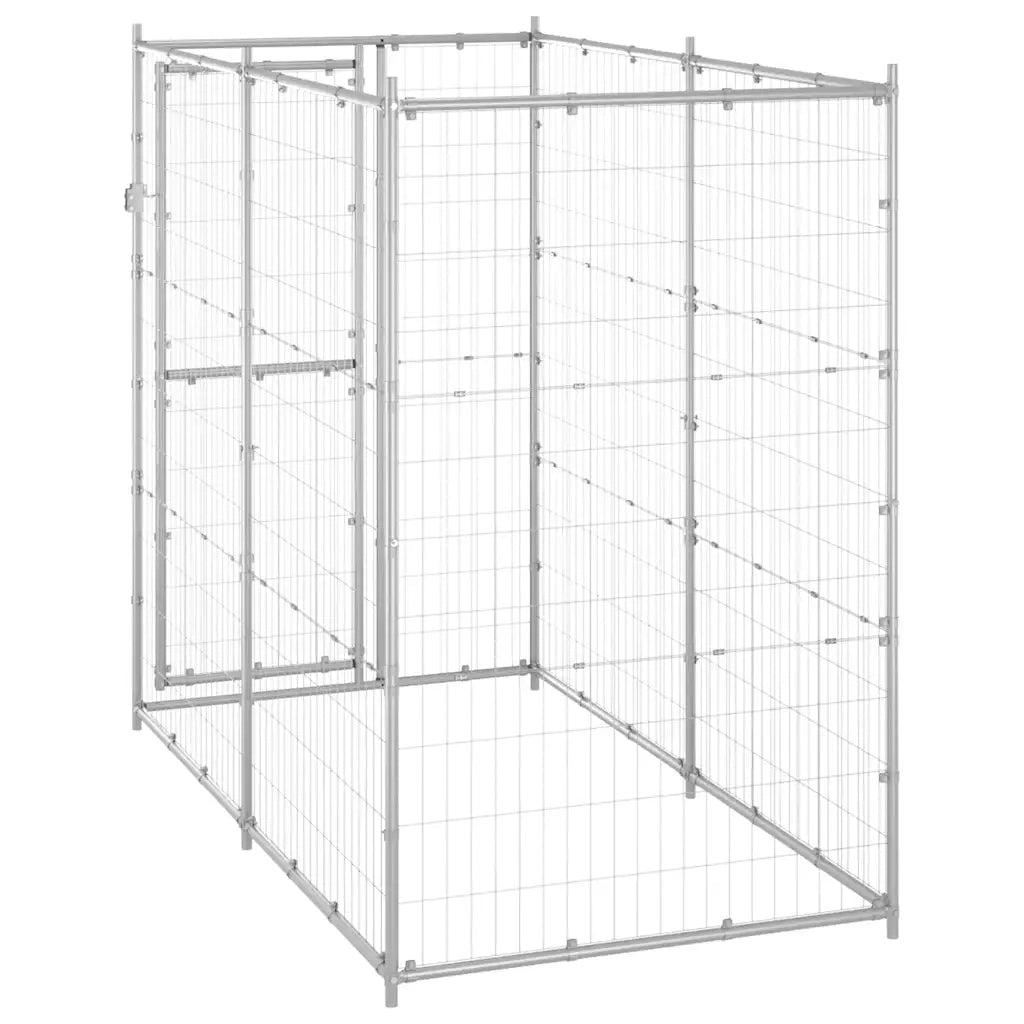 Gabbia per Cani da Esterno in Acciaio Zincato 110x220x180 cm 150801
