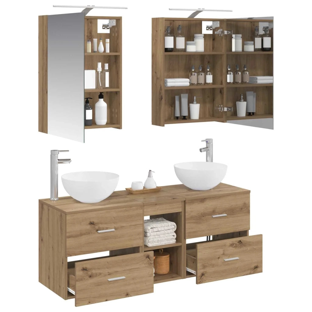 Set di mobili per il bagno 5 pcs Rovere Artigianale 3406718