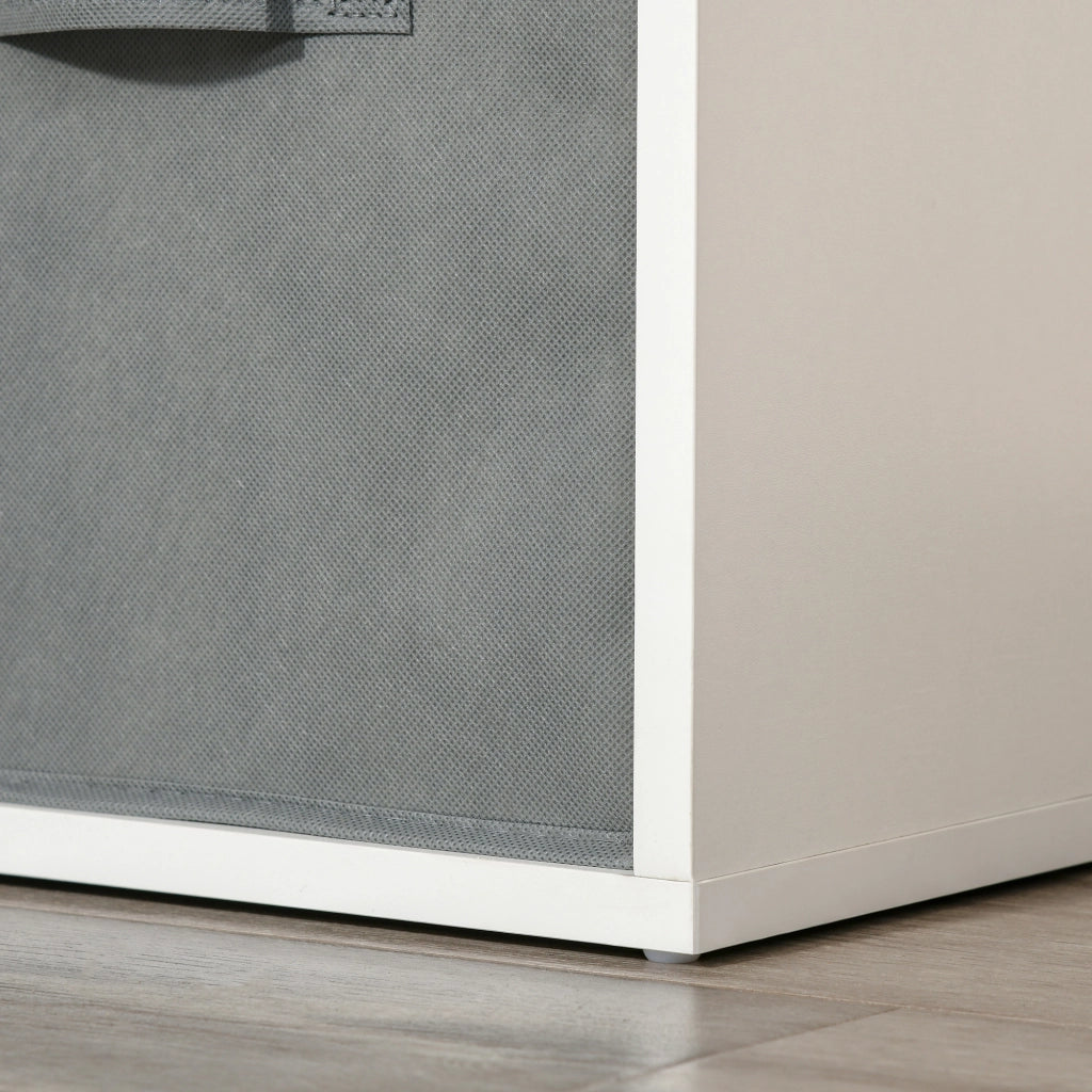 Libreria Modulare 8 Cubi con 4 Cassetti ¨C Zephmum ¨C Bianco e Grigio 61.5x30x121.6 cm