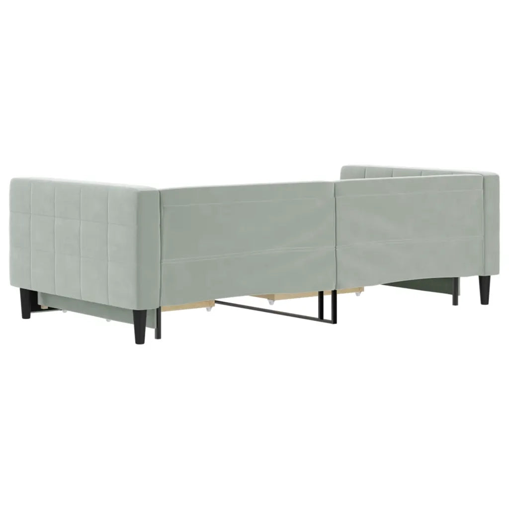 Divano Letto Estraibile Cassetti-Sofa Letto-Daybed Grigio Chiaro 100x200 Velluto 935497