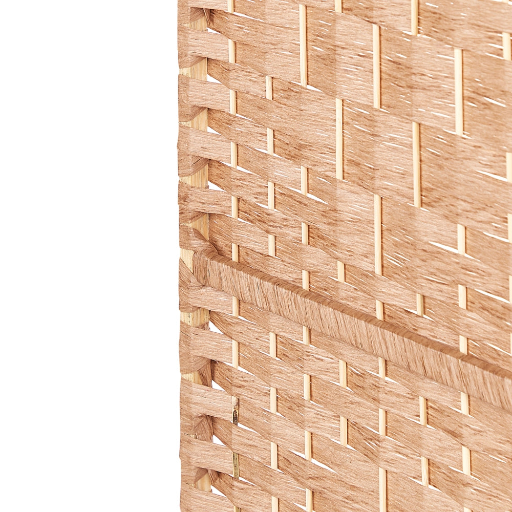 Divisorio per ambienti Naturale Carta Corda di pioppo Telaio di legno 4 pannelli Schermo decorativo pieghevole Divisorio Soggiorno Camera da letto Design tradizionale