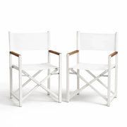Set di 2 Sedie Regista Fellini - Bianco/Legno