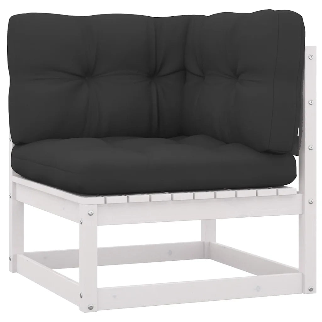 Divano Angolare Giardino con Cuscini-Sofa da Giardino-Divanetto da esterno Antracite Legno di Pino 580183