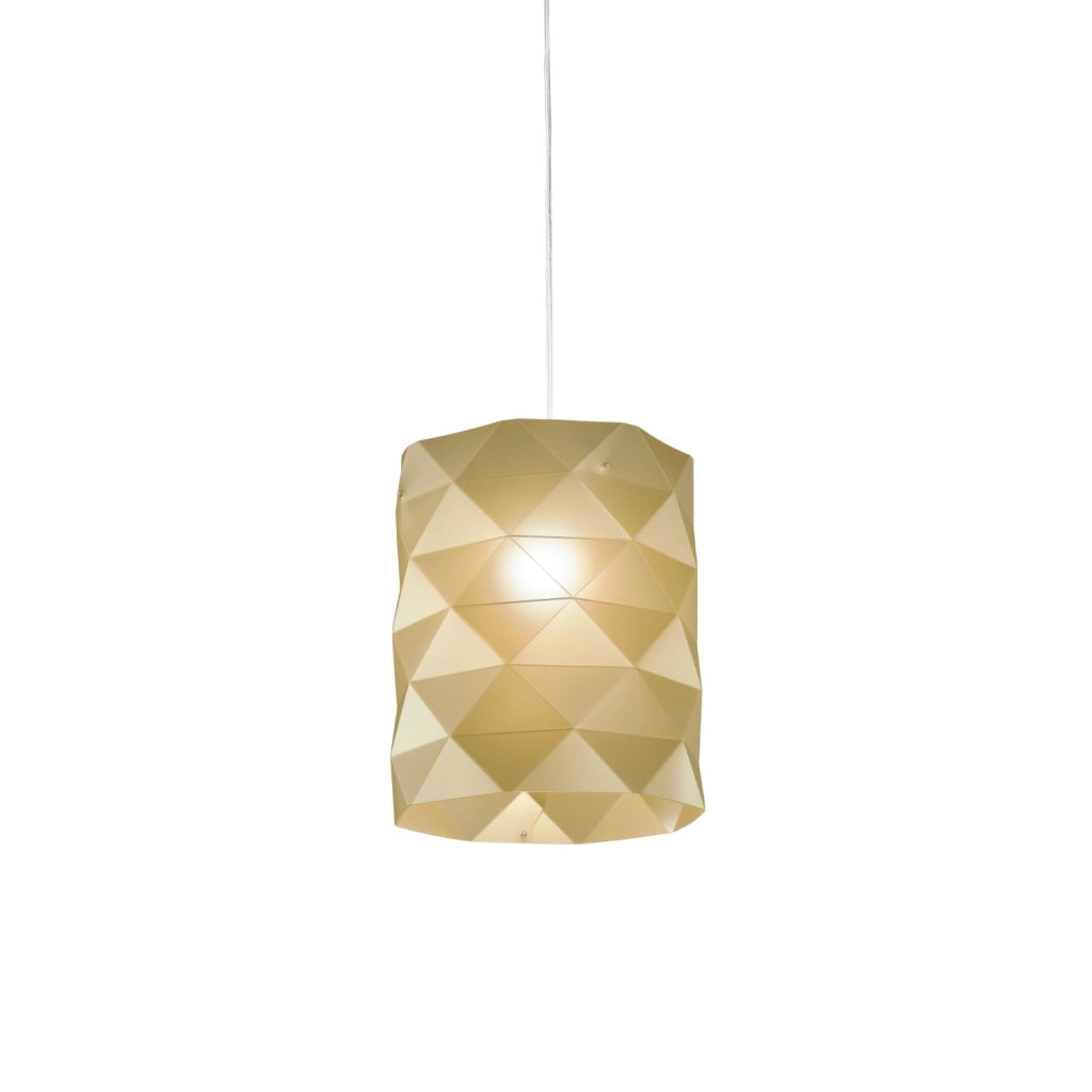 Sospensione Moderna Prisma Polilux ® New Gold E Metallo Cromo 1 Luce E27 D27Cm