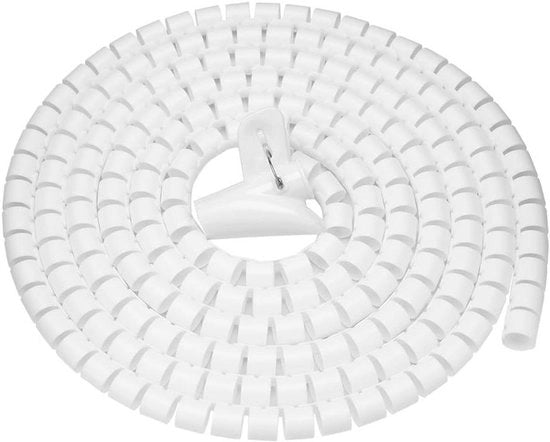 Organizzatore di cavi a spirale flessibile - Protezione cavi e cavi - Bianco 3.0M - Corda di avvolgimento protettiva - Blocco cavi