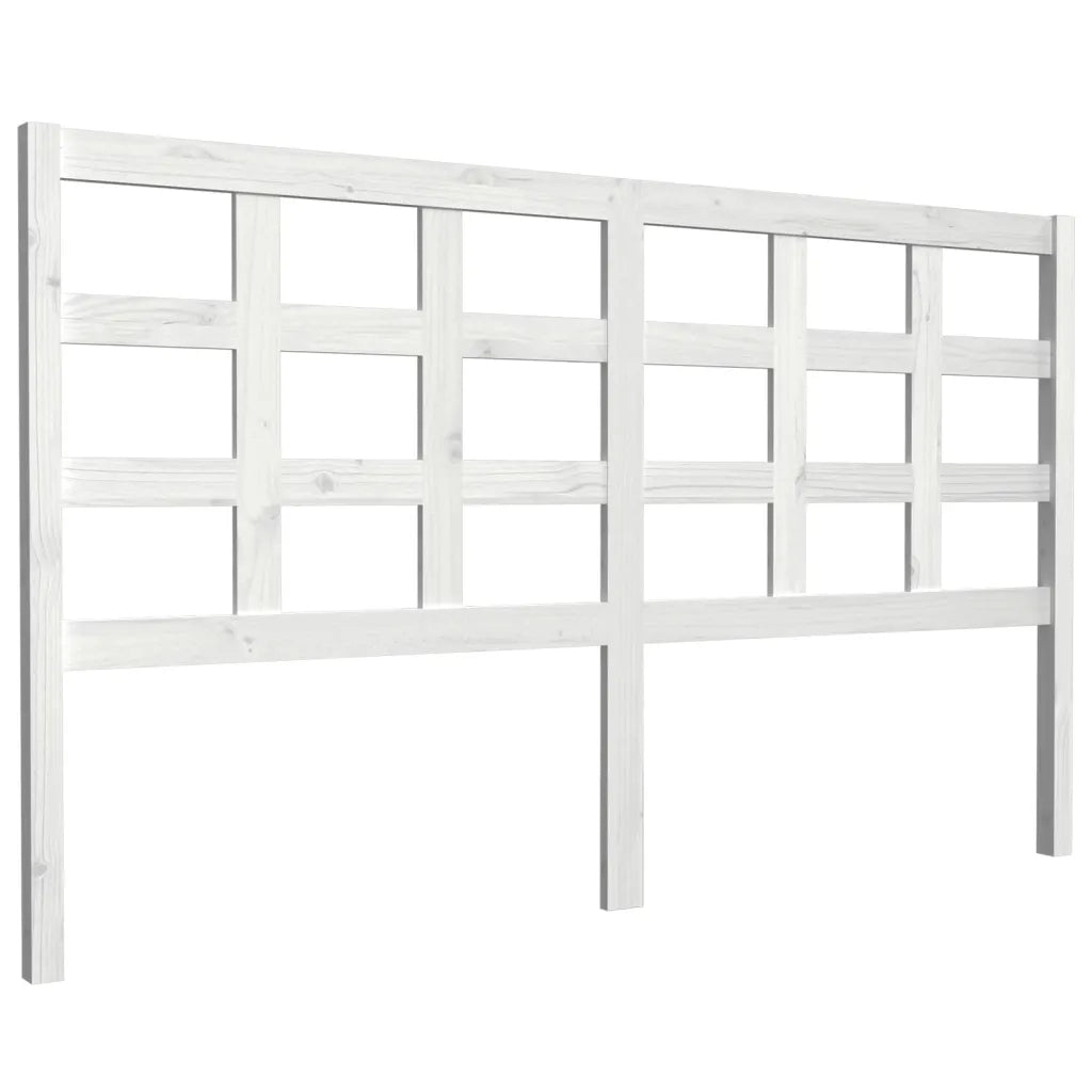 Testiera per Letto-Testata-Testiera Decorativa Bianca 165,5x4x100 cm Legno Massello di Pino 669463