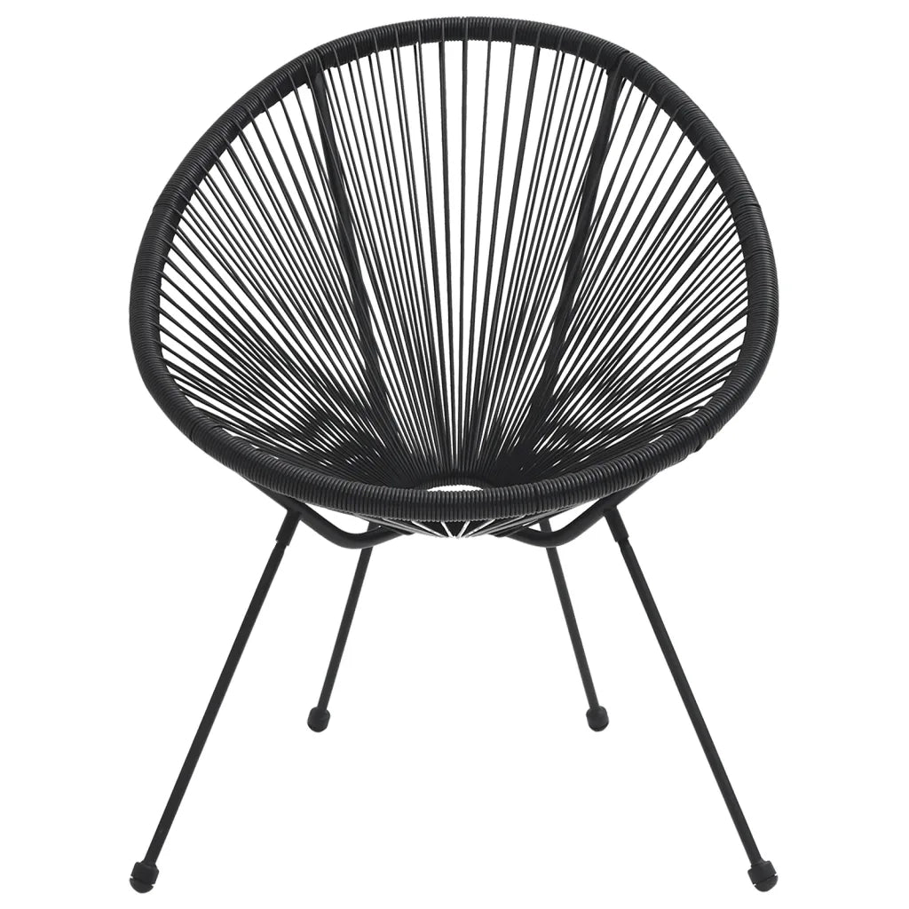 Set da Pranzo per Giardino 3 pz | Set Salotto da Giardino Nero