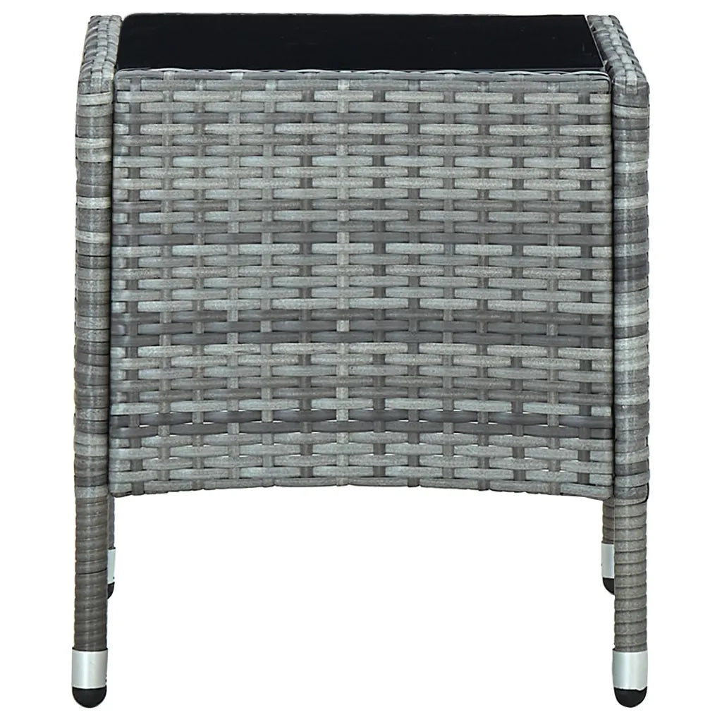 Tavolo da Giardino Grigio 40x40x45 cm in Polyrattan