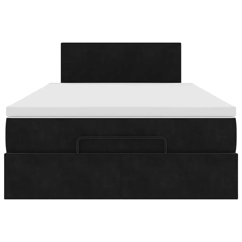 Pouf Letto con Materasso e LED Nero 120x190cm in Velluto 3312538