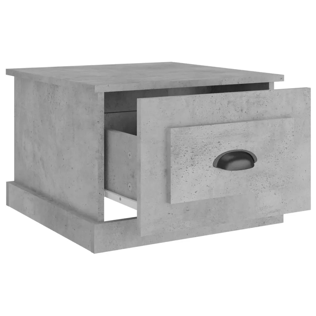 Tavolino da Salotto-Tavolino da soggiorno-Tavolo Grigio Cemento 50x50x35cm Legno Multistrato