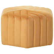 Pouf Velluto Giallo 29 x 53 x 48 cm Poggiapiedi Esagonale Imbottito Glamour