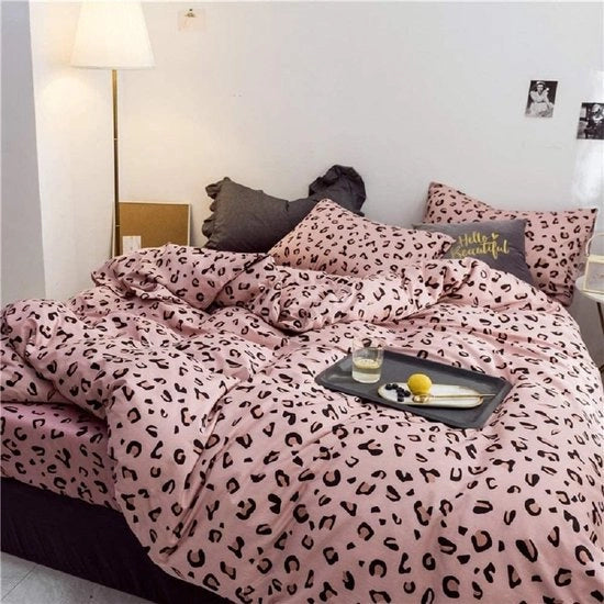 Set di coperte da letto 200 x 200 cm, stampa leopardo, coperta da letto rosso cotone, 3 pezzi stampa leopardo, coperta da letto, insieme coperte da letto, letto matrimoniale, ragazzi, ragazzi (BWF-200 x 200 cm)