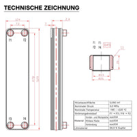 Scambiatore a piastre saldobrasate in acciaio inox, 50 piastre Max 550 kW