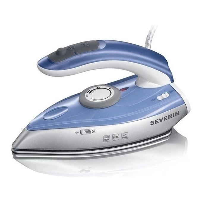 Severin BA 3234 ferro da stiro Ferro da stiro a secco e a vapore Acciaio inossidabile 1000 W Blu, Argento