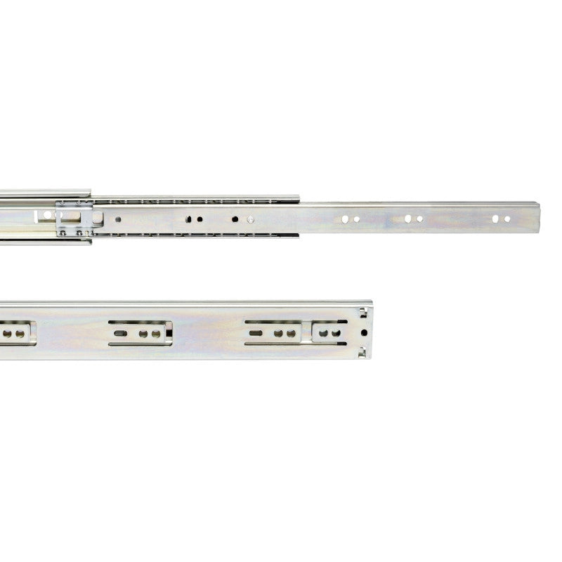 Set di guide a sfera per cassetti a estrazione totale, altezza 45 mm, lunghezza 350 mm, Acciaio, Zincato bianco