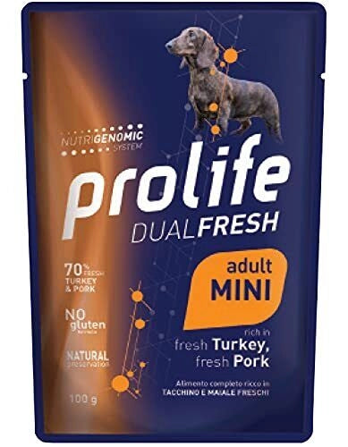 Prolife Dual Fresh Adult Tacchino fresco & Maiale fresco - Mini- 10x100gr