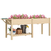 Fioriera da Giardino con Ripiano ¨C Zephmum ¨C Legno Naturale 207x59x78 cm