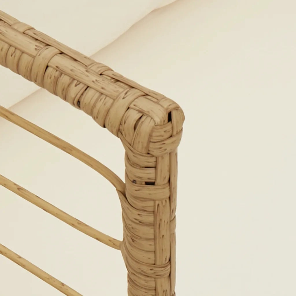 Sedie da Giardino 2 pz | Sedie da Esterno con Cuscini Naturale in Polyrattan