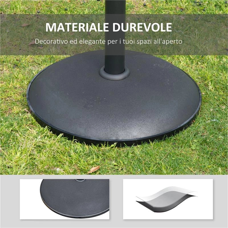 BASE PER OMBRELLONE DA GIARDINO IN CEMENTO PER OMBRELLONI CON PALO DI 35MM, 38MM, 48MM, NERO 50X37CM
