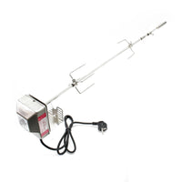 Girarrosto da barbecue 97 cm 230 V, Spiedo in acciaio inox con 2 forchettoni carne