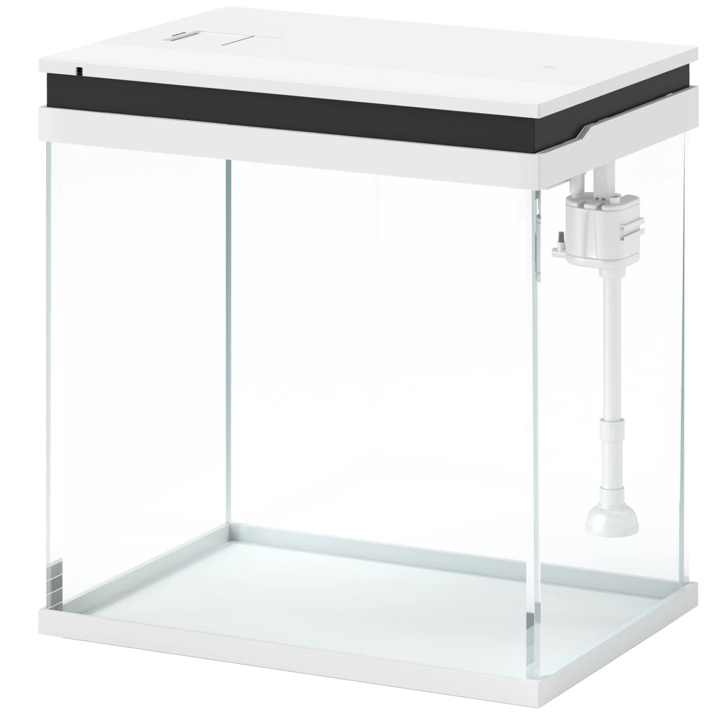 Acquario completo in vetro 14L con filtro LED pompa acqua ¨C zephmum ¨C 30x20x33 cm bianco