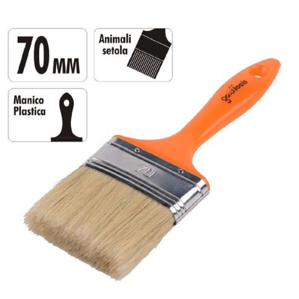 Trade Shop - Pennello 70mm Pennellessa Con Manico In Plastica Per Pittura Verniciare 90258 -