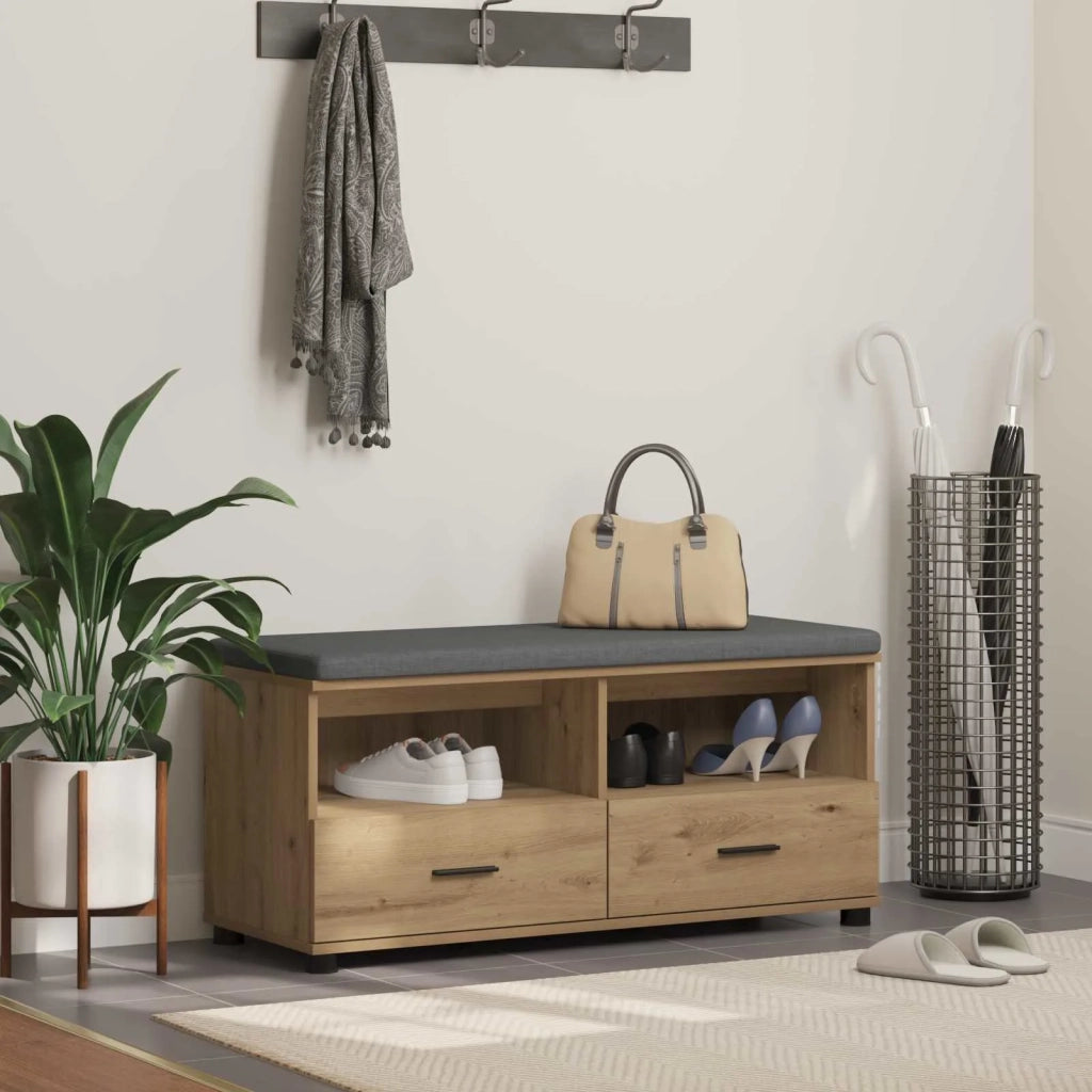 Panca per scarpe con cuscino Rovere Artigianale 906089