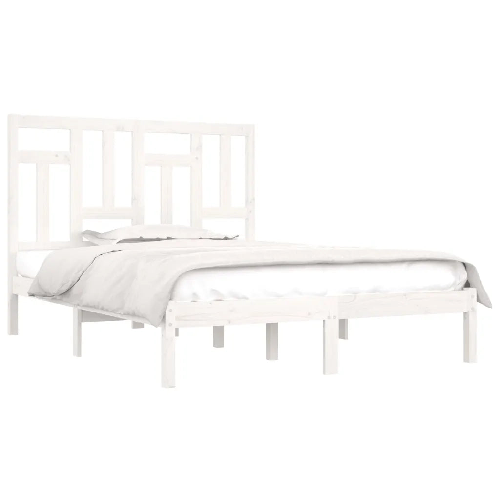 Giroletto senza Materasso-Struttura Letto Bianco 120x200 cm Legno Massello Pino 444215
