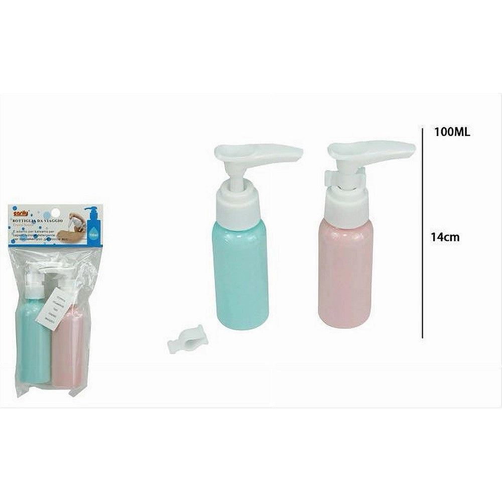 Trade Shop - Set 4pz Bottiglia Da Viaggio Flacone Vuoto 100ml Con Erogatore Per Lozione 79378 -