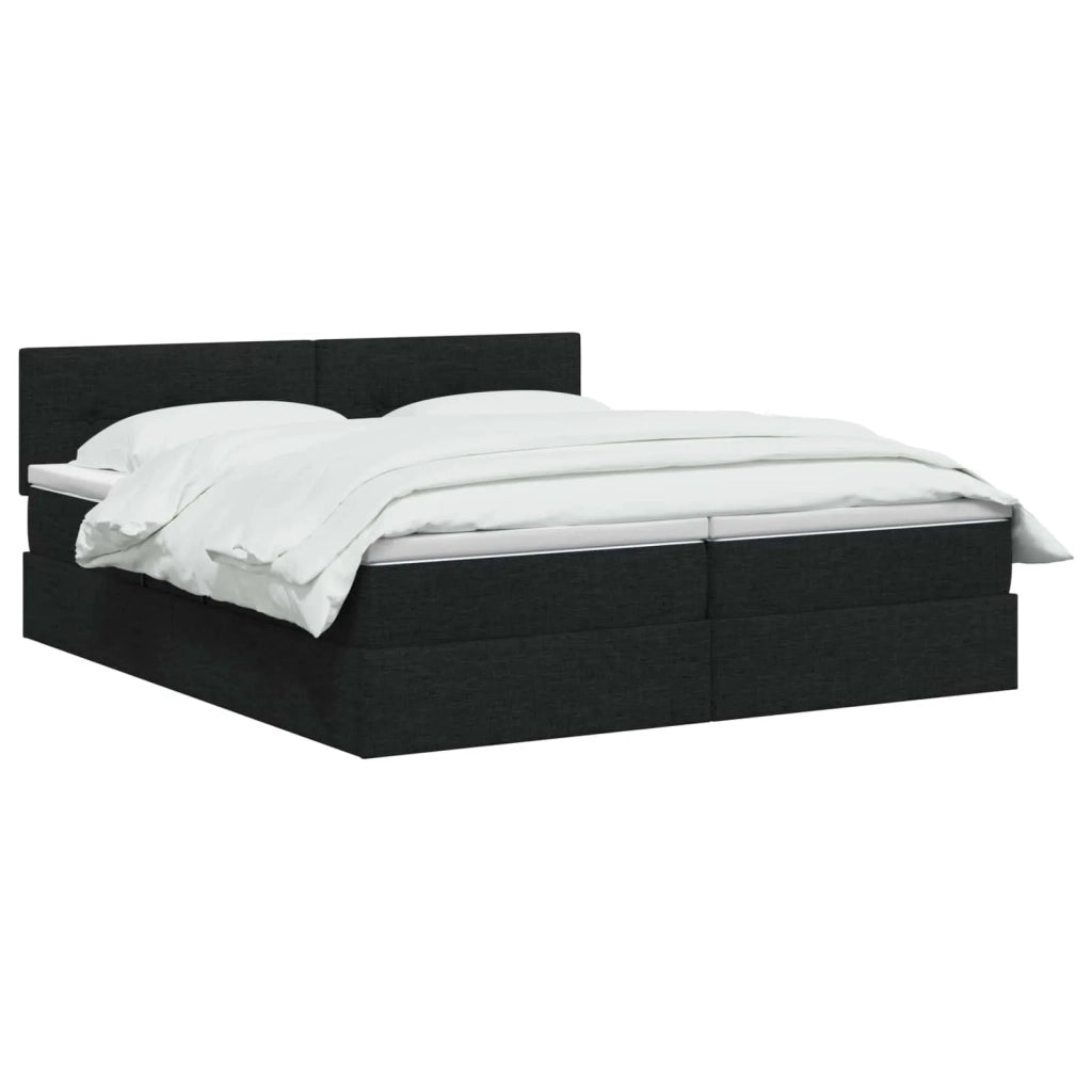 Letto con Contenitore con testiera 2 pz Nero Pelle Sintetica 3458915
