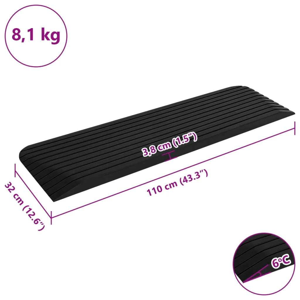Rampe per Soglia 2 pz 110x32x3,8 cm in Gomma