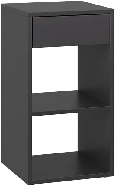 Comodino camera da letto Dany, Antracite, 35 x 65 cm con 1 cassetto