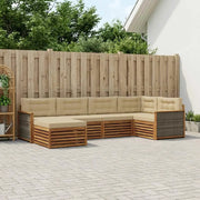 Set di divani da esterno con cuscino 6 pcs Naturale e Beige 3383561