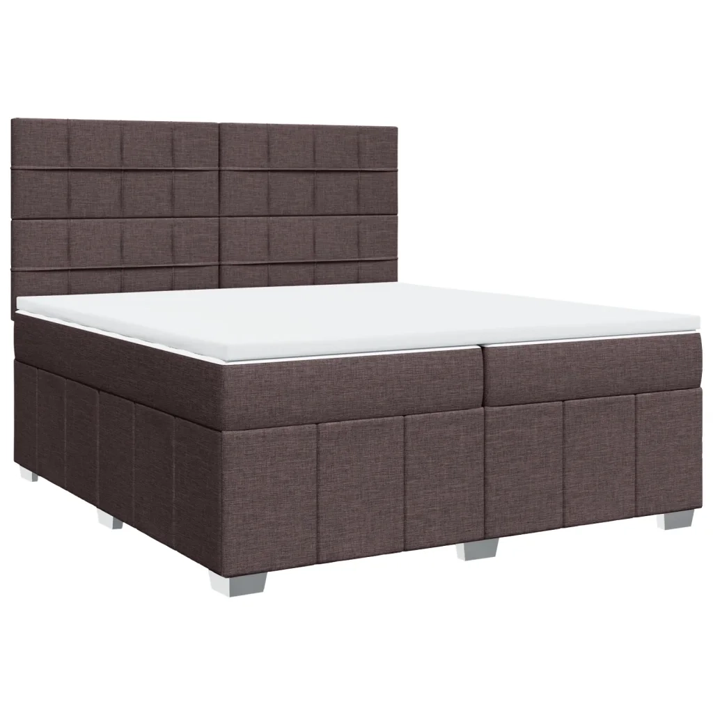 Giroletto a Molle con Materasso Marrone Scuro 200x200cm Tessuto 3291778