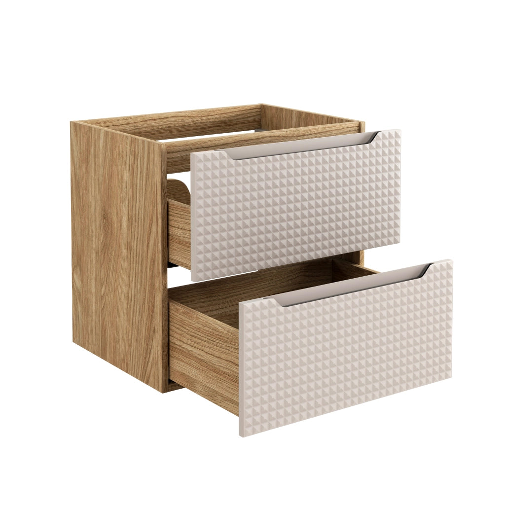 Mobile sottolavabo 60 cm 2 cassetti Luxor Beige 60 x 57 x 46 cm