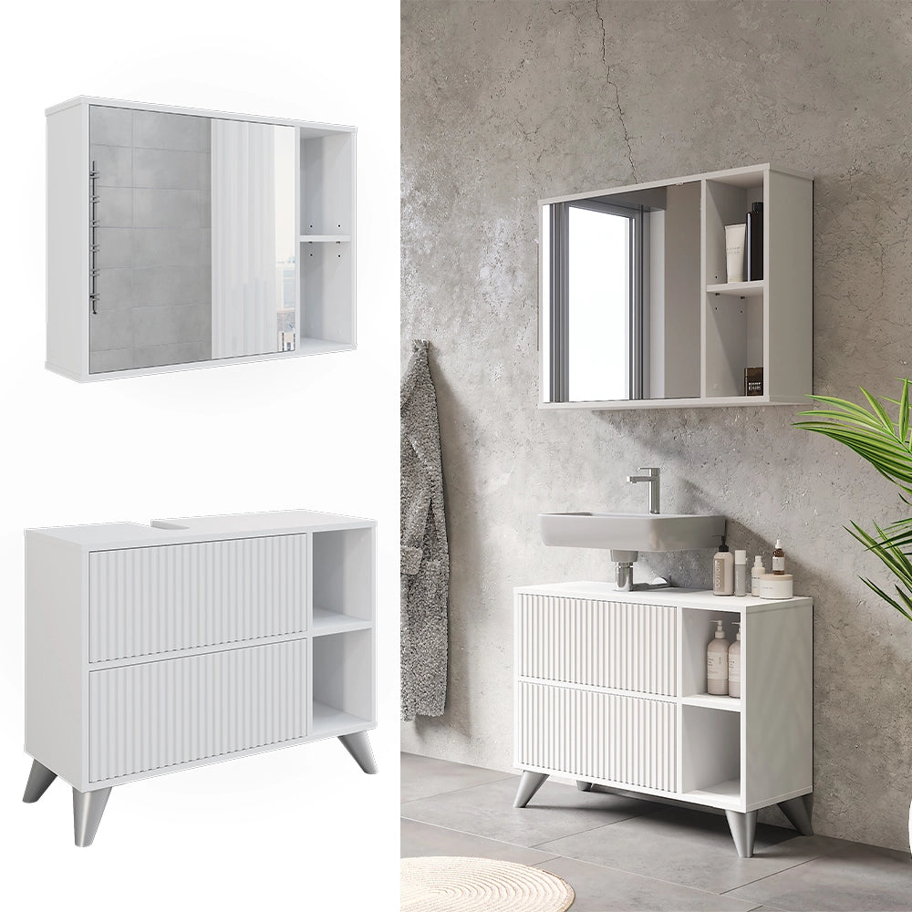 Vicco Set di mobili da bagno Bianco 80 cm, set 1