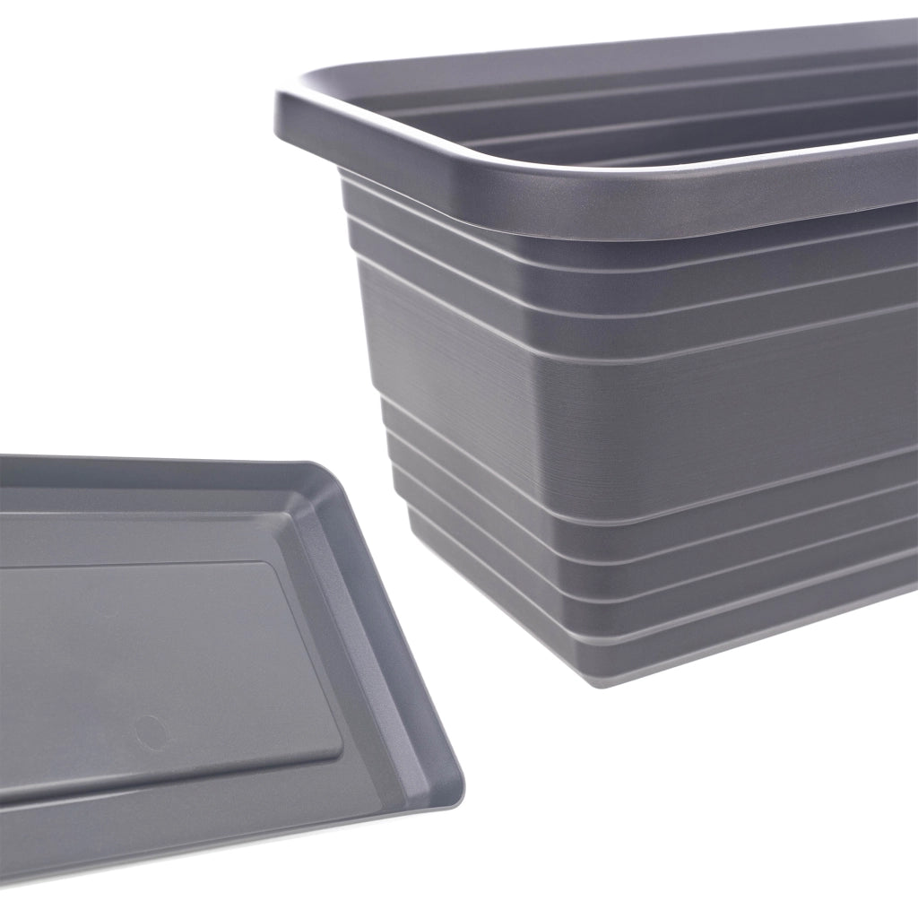 Vaso da fiori da balcone KADAX da 60 cm con sottovaso color antracite
