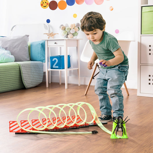 Easycomfort Pista per Macchinine con Effetti Luminosi e Automobilina, per Bambini da 3-6 Anni, 86x67x21cm