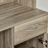 Credenza Moderna per Cucina o Sala da Pranzo, Mobile Buffet con Armadietti e Cassetti in Legno, Grigio, 71x41x178cm