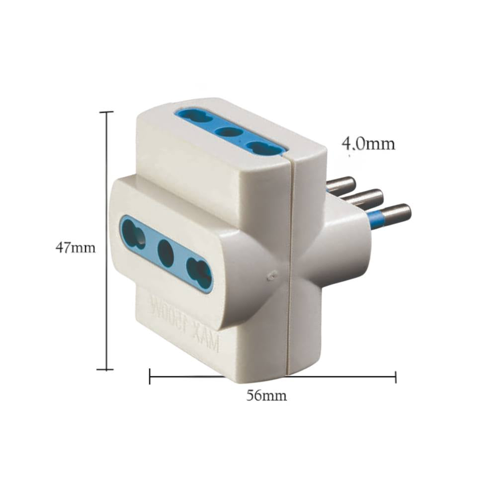 Adattatore reer 7310075 spina 2p+t 10a e 3 prese bipasso 10/16a bianco