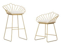 Sgabello Glam Flower Bianco Cm 57X52X94-56X48X72,50