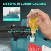 Motosega a Batterie 2 in 1 con Palo Telescopico, Motore Brushless, 2 Batterie e Blocco di Sicurezza, Blu