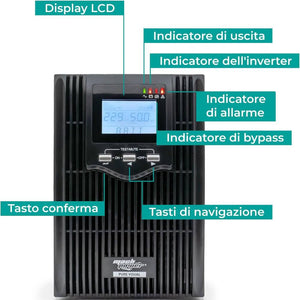 Mach power ups metal con display digitale e stabilizzatore avr *** potenza ampere (va) 3000 va, confezione 1