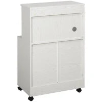 Carrello Dispensa per Microonde con 2 Porte, 60,4L x 40,3l x 97H cm, Bianco