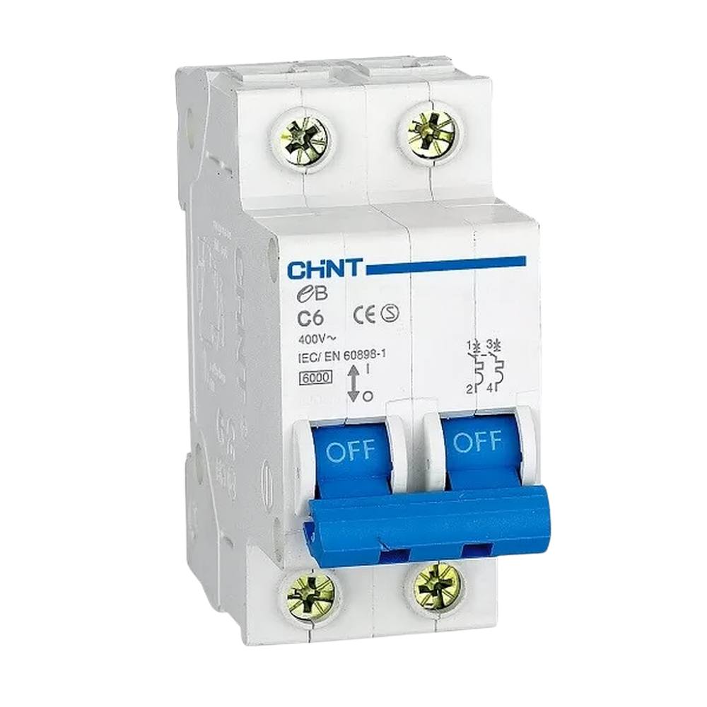 Chint interruttori magnetotermici 1p+n curva c 4,5ka serie eb 2 moduli *** ampere 6 ampere, confezione 1