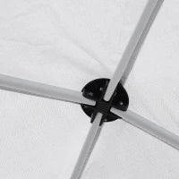 Gazebo Pieghevole 2.5 x 2.5 m Impermeabile con Corde e Picchetti, in Acciaio e Tessuto Oxford, Bianco